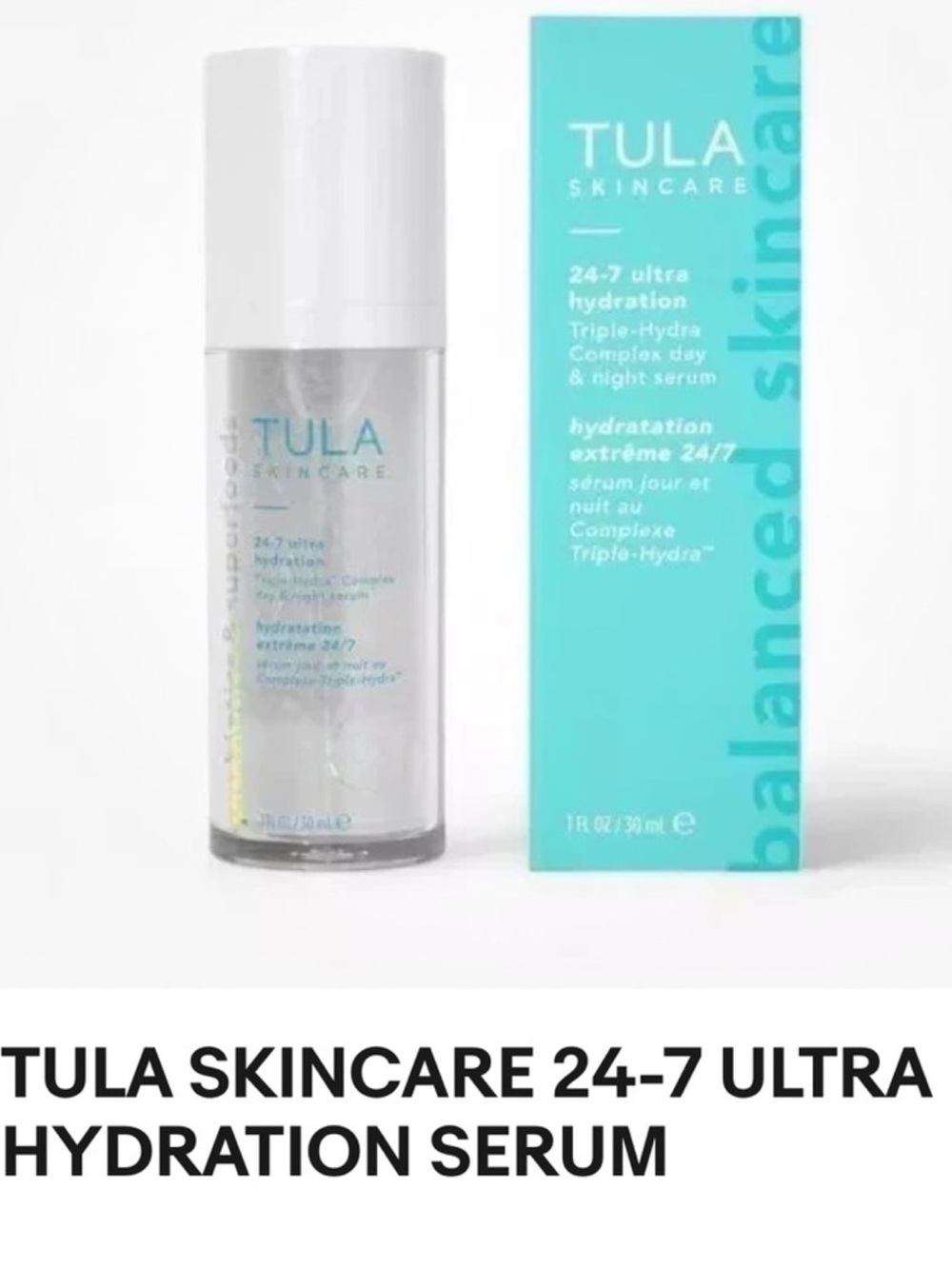 Tula Skincare 24-7 Ultra Hydration Triple-Hydra Complex Day & Night Serum NEW!